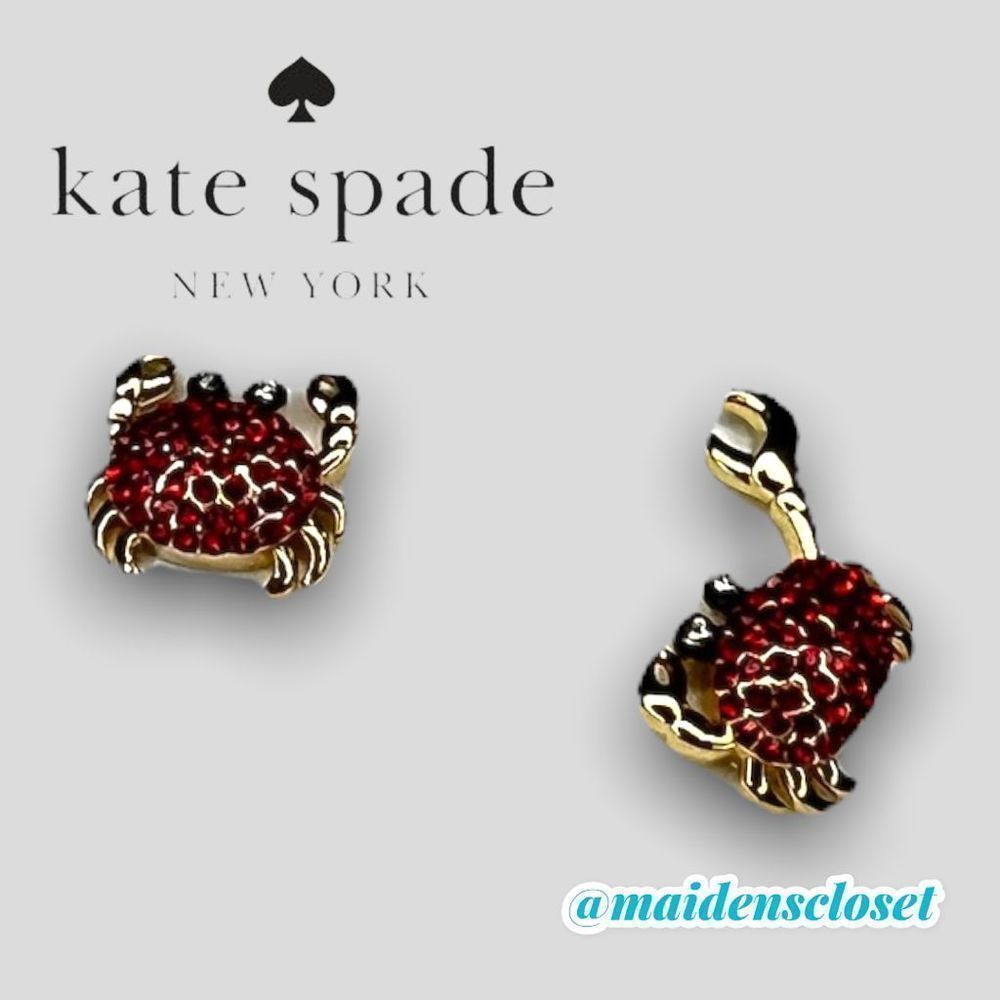 Kate Spade Shore Things Mismatched Pave Crab Stud Earrings